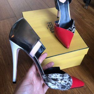 Fendi Leather and Calfhair heels (Size 8, EU 38)